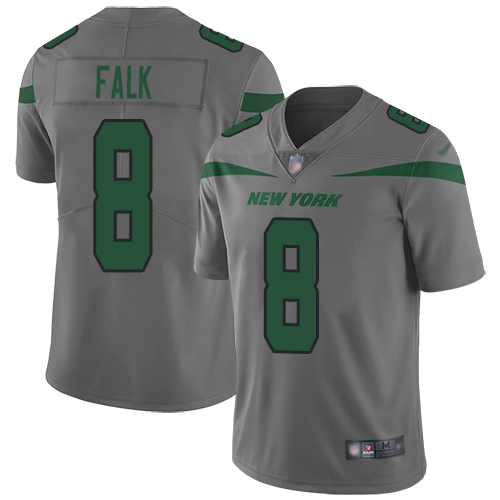 New York Jets Limited Gray Men Luke Falk Jersey NFL Football #8 Inverted Legend->youth nfl jersey->Youth Jersey